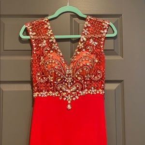 Beaded Red Prom / Pageant Gown